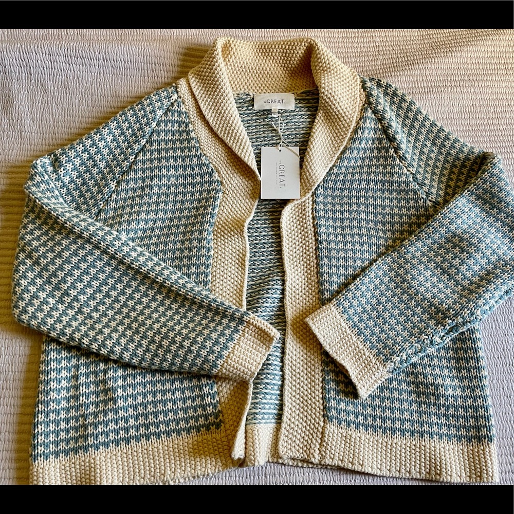 Brand new The Great Mini check Lodge Cardigan , size 1/ Small